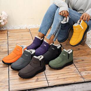 Womens Warm Fur Lined Winter Snow Boots Waterproof Ankle