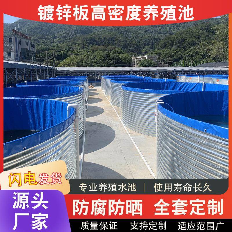 镀锌板帆布鱼池高密度养殖池大型户外加厚养鱼专用水箱组装蓄水池