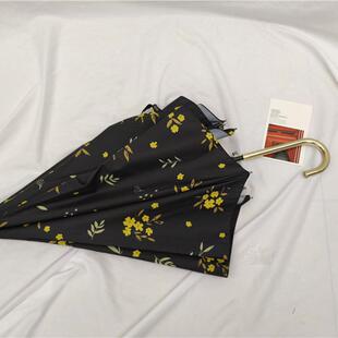 高档韩系ins超好看适风合拍照的黄钟花长柄防自动伞直小杆风雨伞