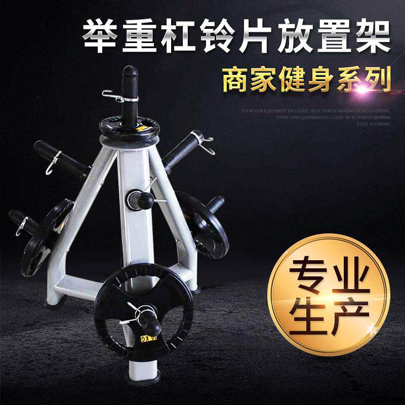 商用健身举重杠铃片放置架哑铃架健身房家用杠铃片架小杠铃片架