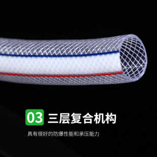 现货透明蛇皮软管浇水管网纹管分水管水管白色家用洗车浇花软管