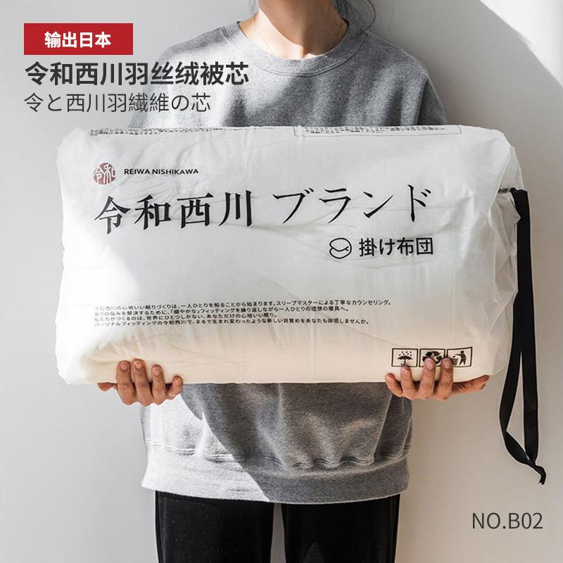 B02出口日本羽丝绒被芯全棉A类春秋保暖被单双人四季可水洗空调被