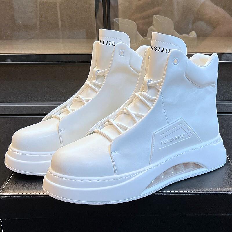 上脚很显气质Minimalism Aquaman高筒小白鞋男厚底内增高马丁鞋软