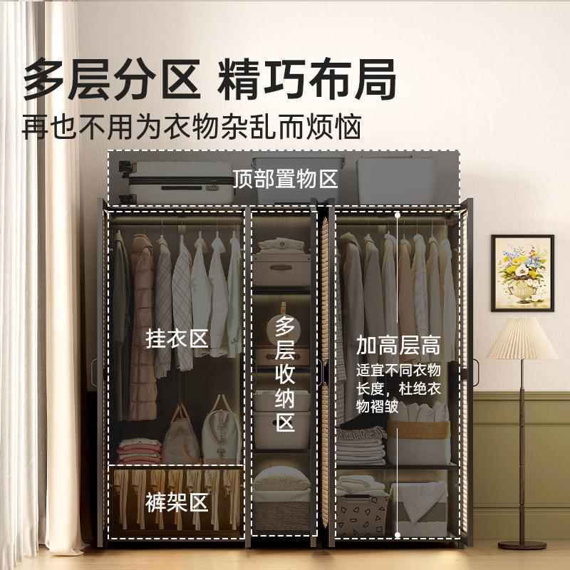 简VFH易室衣平开柜门家用衣服透气塑柜藤卧组装衣橱非实木出租房