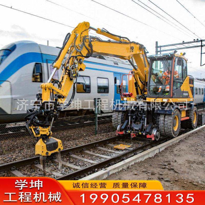 铁路挖机快速行走底盘小型铁路行走挖机枕木换枕机