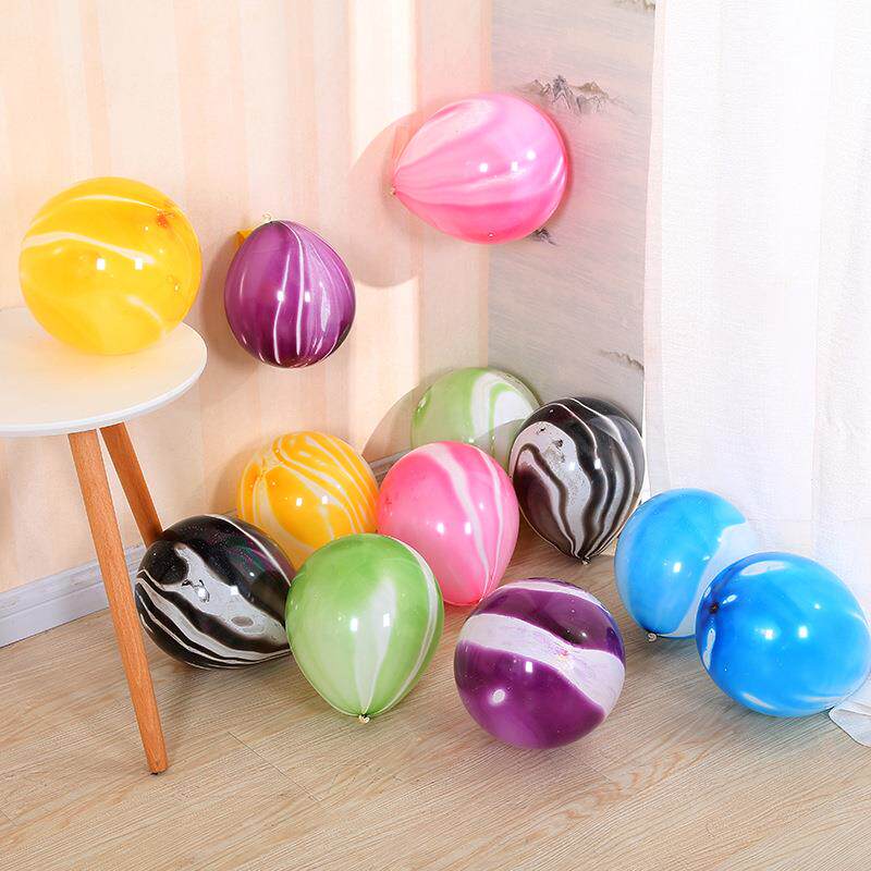 10寸玛瑙气球生日派对装饰气球 2.2克加厚云彩婚庆装饰气球