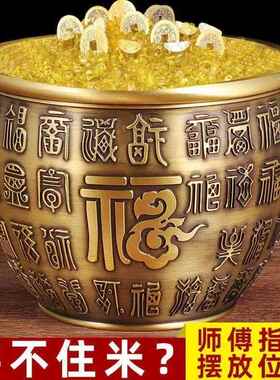 浮雕百福缸 铜缸 金属铜制 做旧仿古 礼品 锦盒套装 装饰品摆件