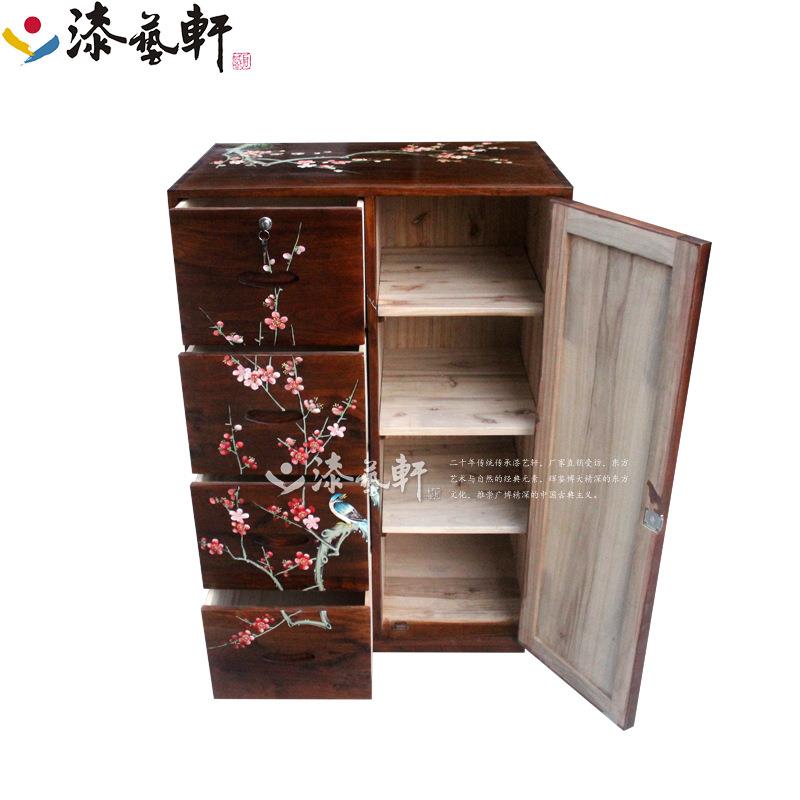 仿0124477中式香樟木彩绘收纳衣衣橱卧新室儿童柜2门古储物柜实木
