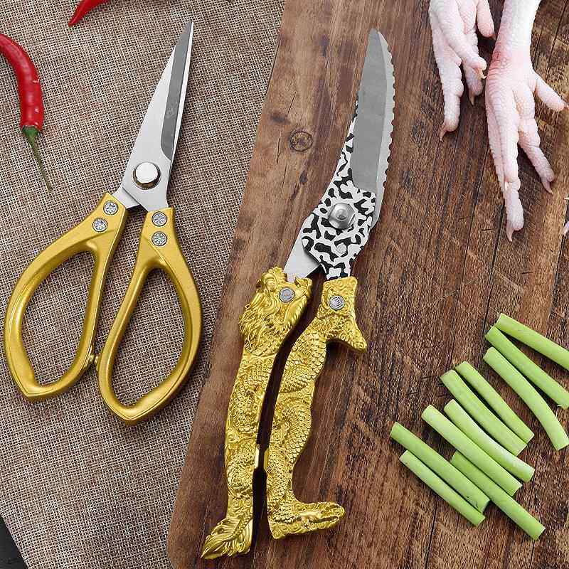 龙纹手柄厨房剪套装不锈钢强力鸡骨剪厨房家用锋利骨头蔬菜鱼剪刀,居家日用,厨房剪刀,淘宝优惠券,粉丝福利购,淘宝优惠卷