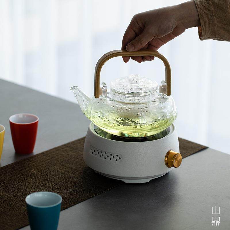 电陶炉煮茶器套装家用泡茶办公小型煮茶玻璃壶陶瓷茶杯烧水提梁壶