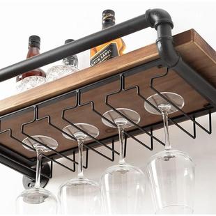 oft复挂古工业YXG0095风水管墙上铁艺置物架实木书l架板客厅壁一