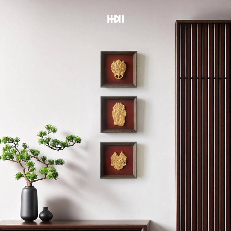 新中式实浮雕装饰画OLI 东方美学客厅挂画 土混木凝设立体计