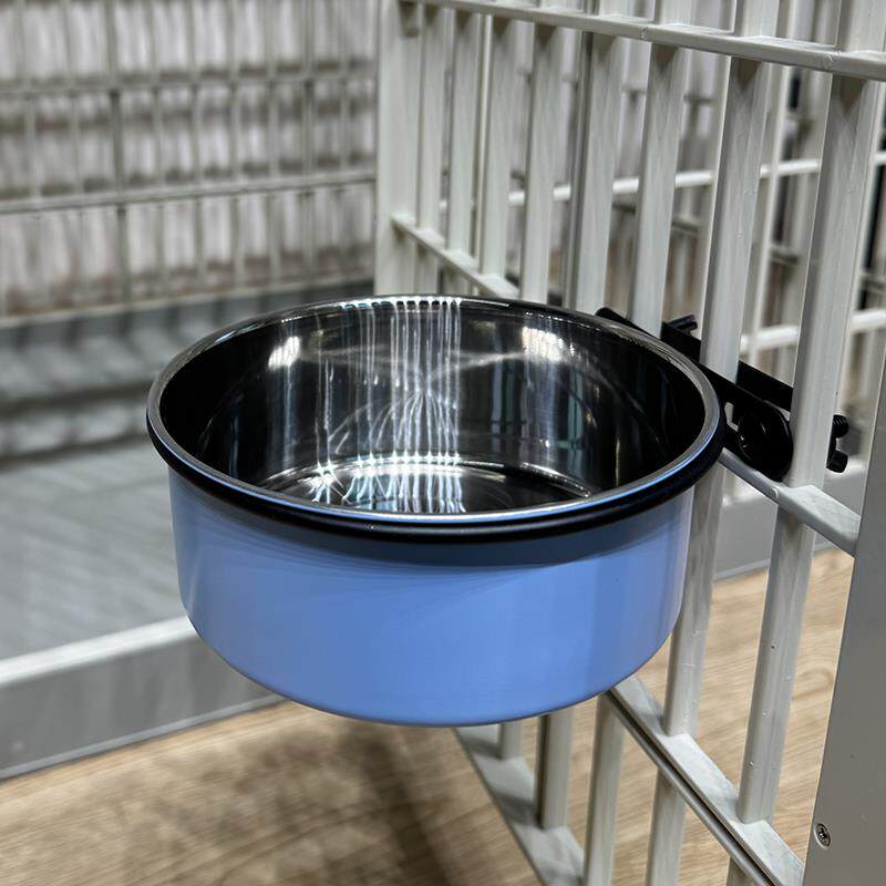 宠物不锈钢食盆狗狗挂式食碗树脂狗笼专用悬挂狗碗防摔坏耐摔耐用