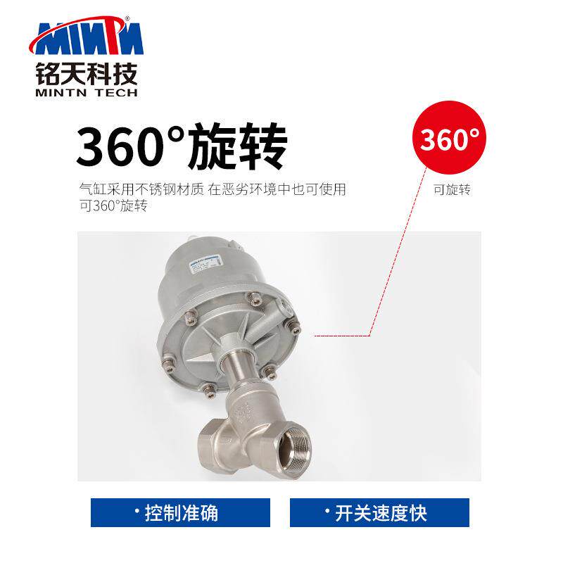 直供MINTN螺纹气动角座阀EPS泡塑铝合金气缸角座阀铝气缸