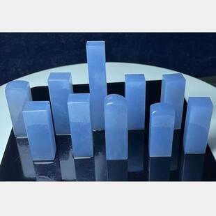 美美西峡蓝扁章宽2×厚1.5×高5.0 6.5cm1方1.7×1.1×9.2cm10方