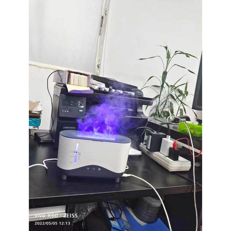 新款大容量LED火焰香薰机 火焰加湿器 RGB变色小夜灯防真火