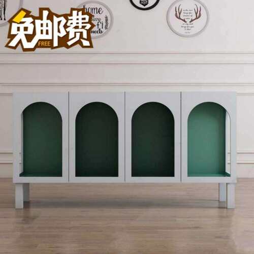 北欧烤漆餐边柜现代简约拱形玄关柜大师设计陈列展示柜装饰柜组装
