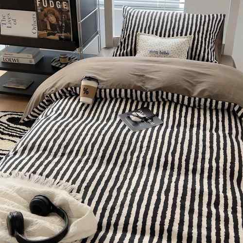 学生宿舍纯棉床上三件套寝室床单人男被套床垫被子六件套装床笠款