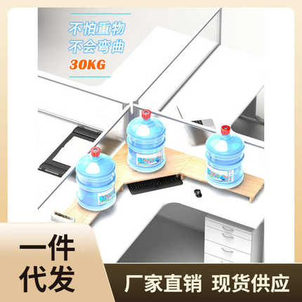 β批发实木转角台式电脑屏幕增高架双屏显示器支架办公桌面收纳