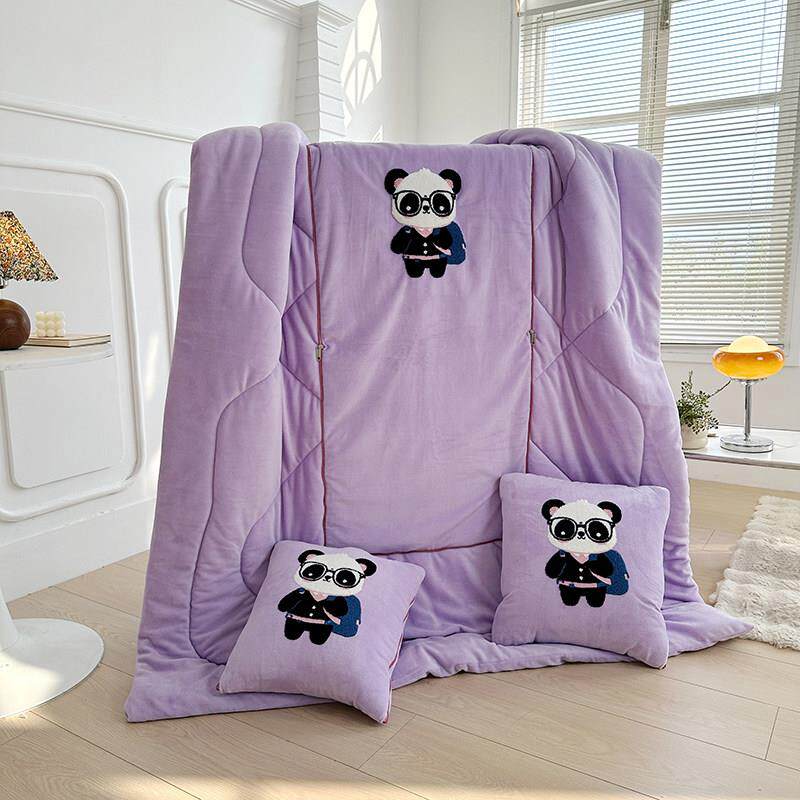 A类婴儿绒多功能靠垫被抱枕被子两用学生女生汽车办公室午睡加厚