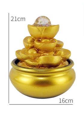 高档钱树招财树桌面喷泉流水家摇饰居品摆件开开店业礼品