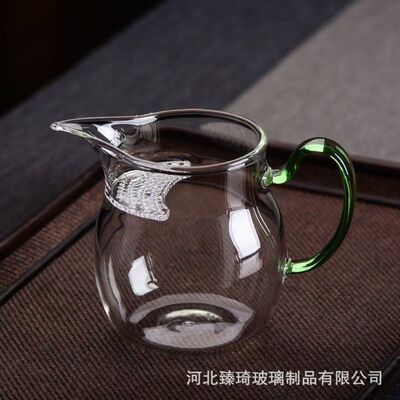 泡绿茶专用茶具月牙杯过滤茶杯带泡玻璃耐热套装加厚月牙茶器茶漏