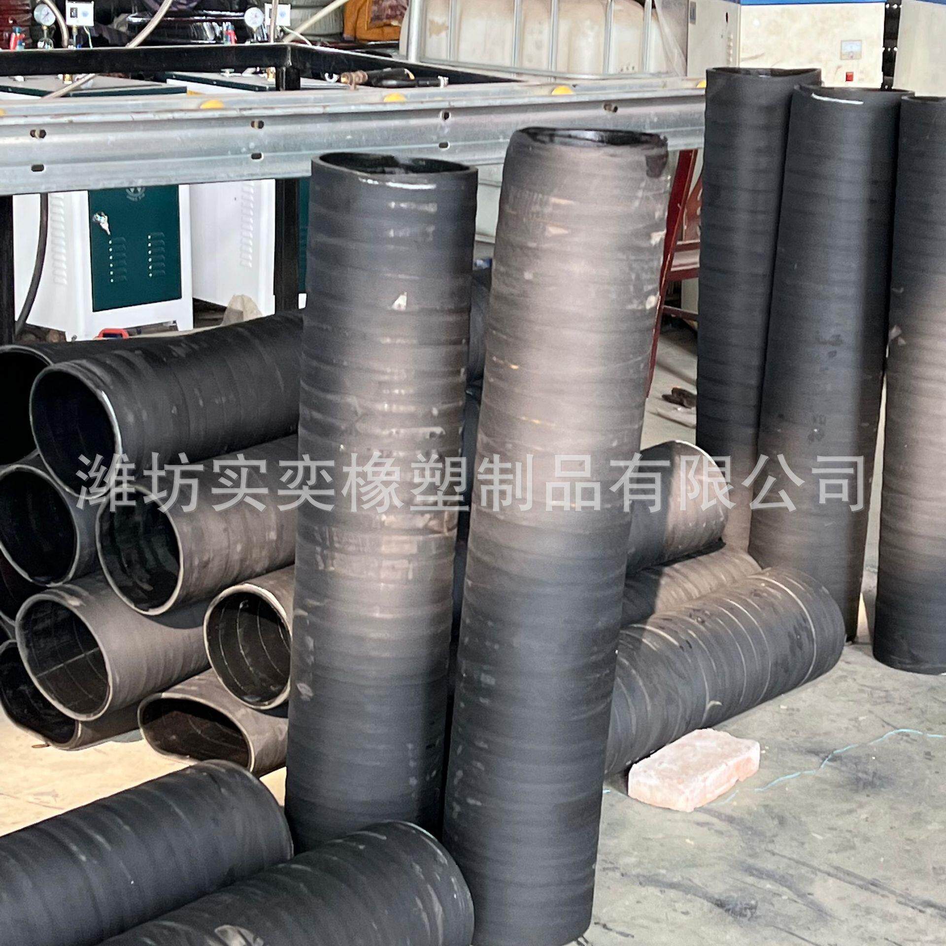 泥浆管大口径法兰胶管钢丝螺旋缠绕耐正负压吸引管橡胶软管波纹管