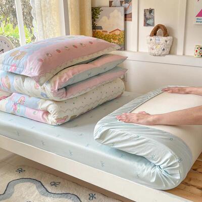 学生%宿舍棉纯棉三件套男室女生单人上下铺寝床单被套0【自营】全