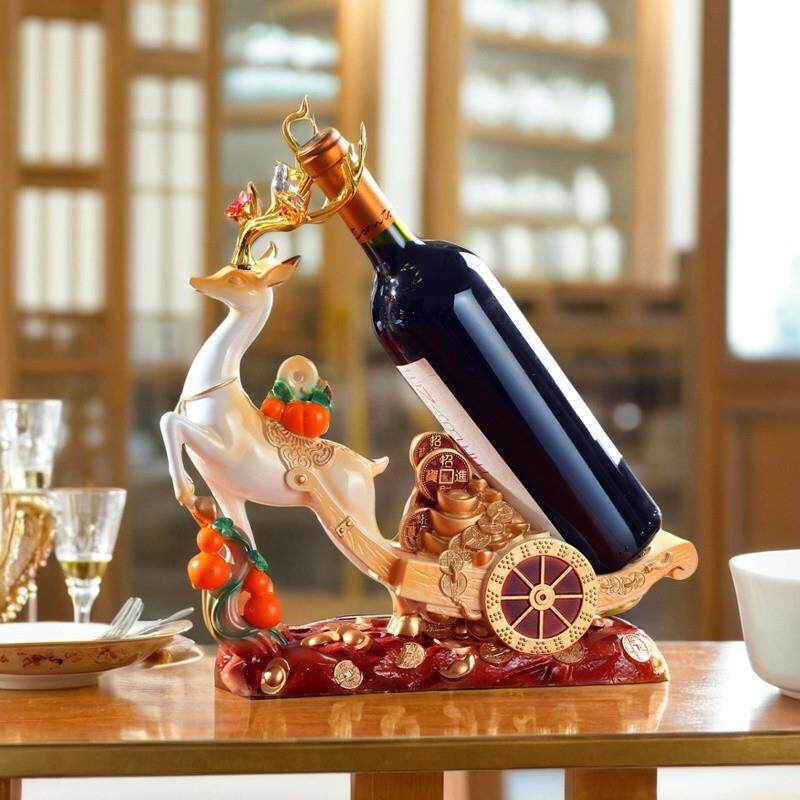 现代一平安招财鹿摆路件客厅UWL家用红酒架轻柜玄酒关装饰品奢高