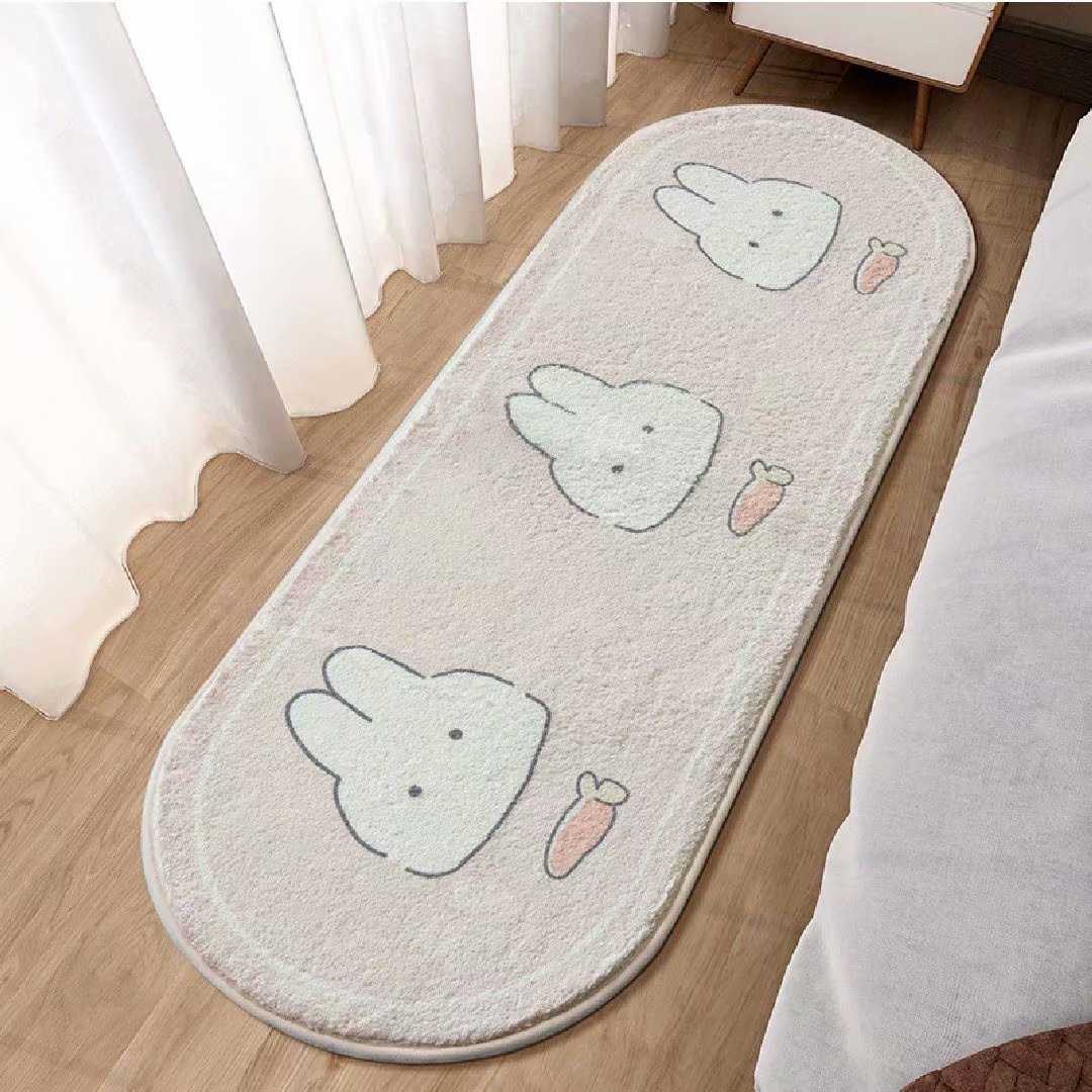 卧室地毯少女房间毯飘窗床边地垫网红可爱女生儿童卡通家用脚垫