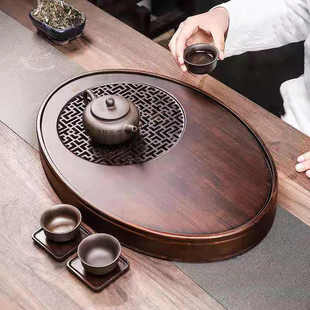竹制密胺茶盘家用沥水简约干泡盘小型茶台茶具托盘储水式 日式 茶海