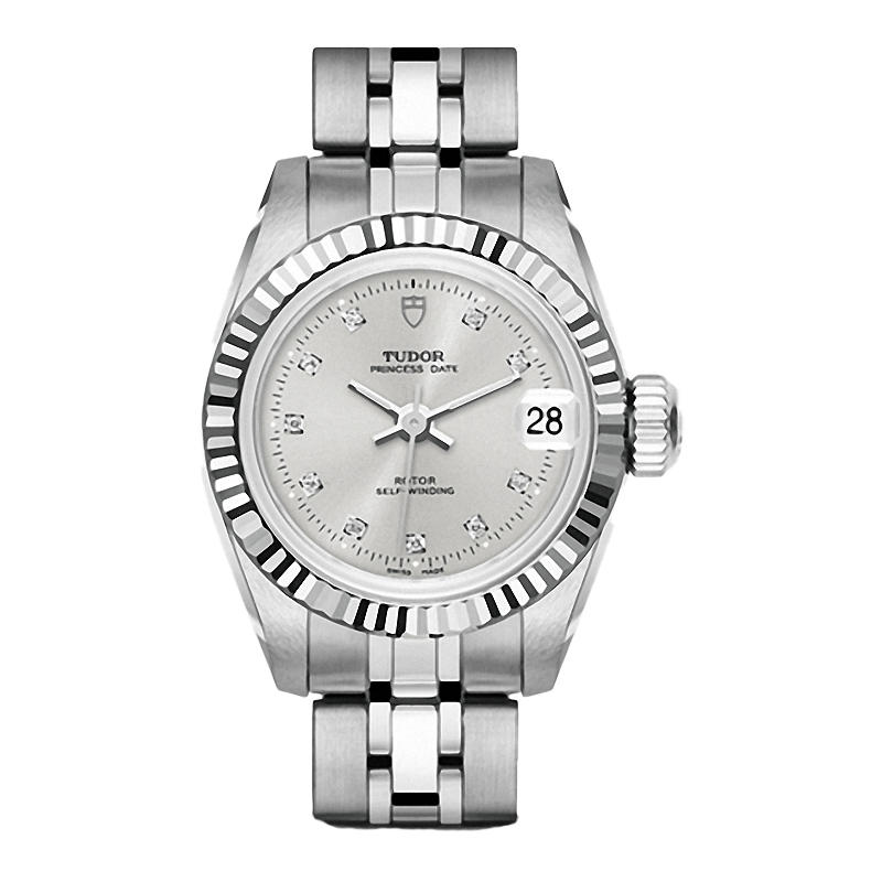 [9.8新]帝舵公主系列92514银盘镶钻自动机械女士手表二手正品