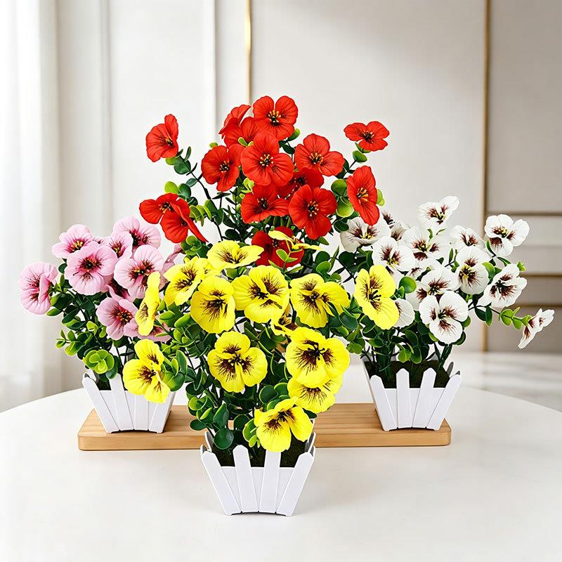 仿真花小盆栽室内塑料套装餐桌绿仿真花/假花