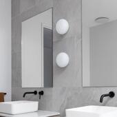 扁圆型玻璃壁灯奶油风现代简约卫生间圆形镜前灯艺术卧室床头灯具