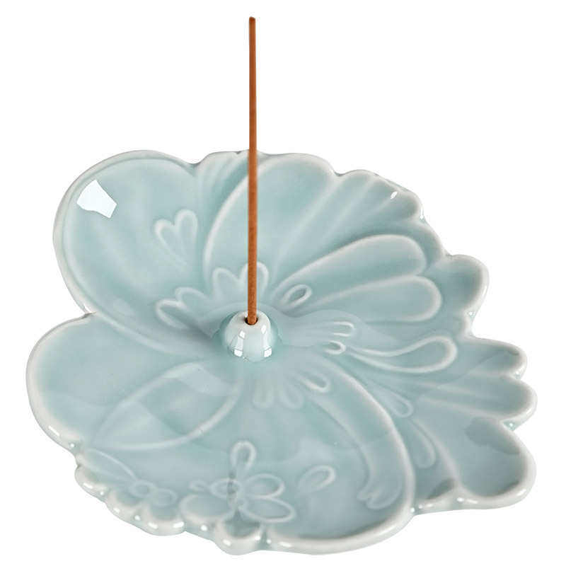 青瓷蝶恋花香插线香架香托家用室内禅意卧香炉创意家居装饰品摆件,家居饰品,香托/香盘/香座/香插,淘宝优惠券,粉丝福利购,淘宝优惠卷