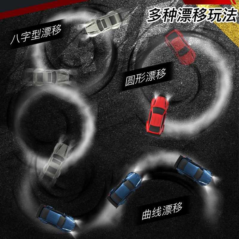 迷你RC遥控车全比例四驱漂移车桌面赛车汽车模型摆件男孩生日礼物
