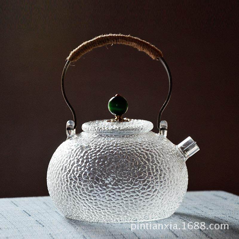 锤纹耐高温提梁玻璃壶电陶炉耐热煮茶壶直火加热烧水壶泡茶水茶具