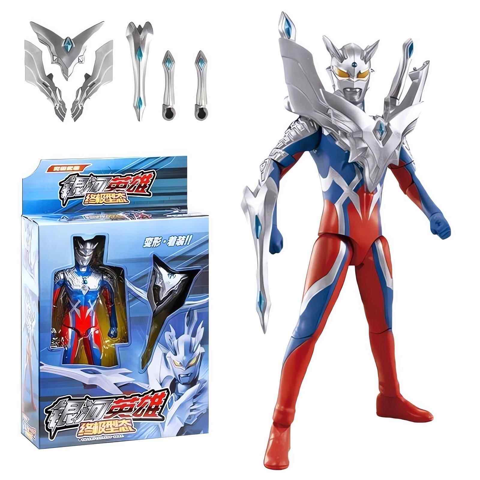 궁극적인 빛나는 울트라맨 제로 골드 제로 리가 장난감 어린이 소년 관절 액션 피규어