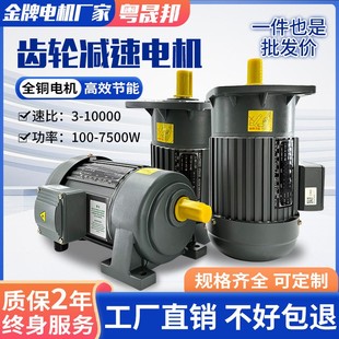 粤晟邦齿轮减速电机380V卧式400W立式变频调速电机750W三相一体机