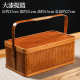 制品长方形复古大漆 茶具收纳手工食盒竹编箱提篮带盖收纳盒 中式