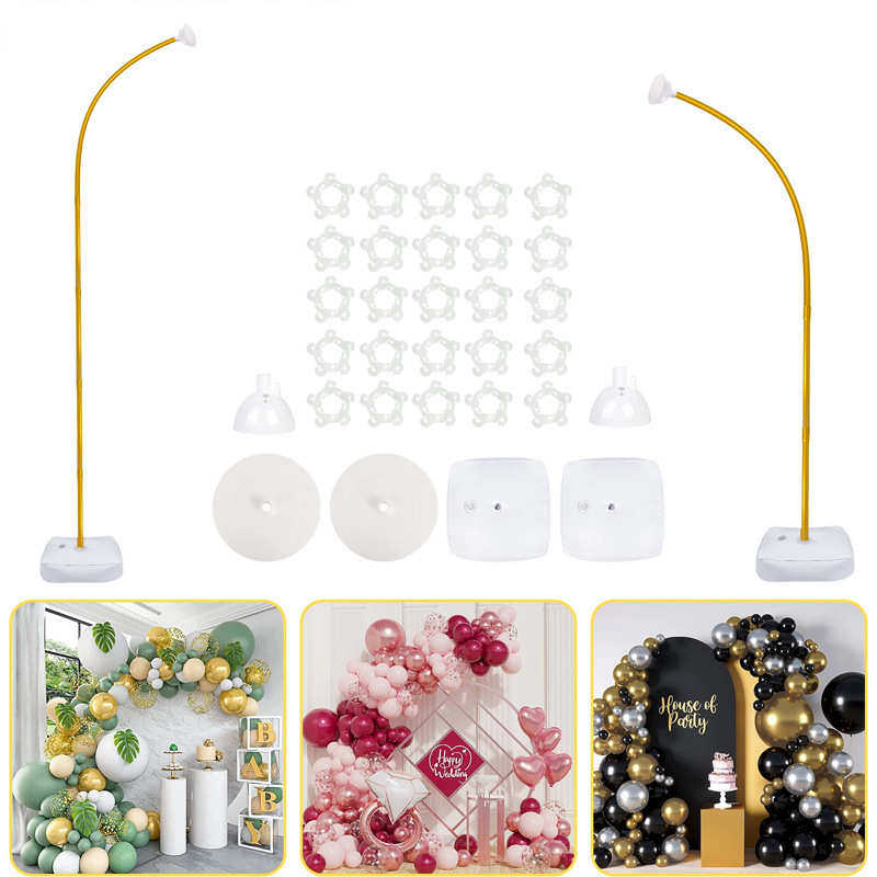 金色立柱气球拱门带底座自由弯曲支架白色铁框架婚礼生日派对装饰,节庆用品/礼品,吊顶纱幔,淘宝优惠券,粉丝福利购,淘宝优惠卷