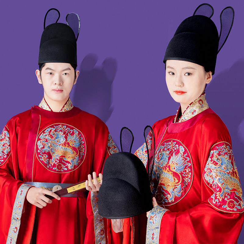 明制翼善冠乌纱帽古风汉服帽子中式新郎帽男女士锦衣卫飞鱼服官帽