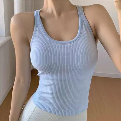 Seamless Womens Tank Racerback Camisoles Built Bra Padded