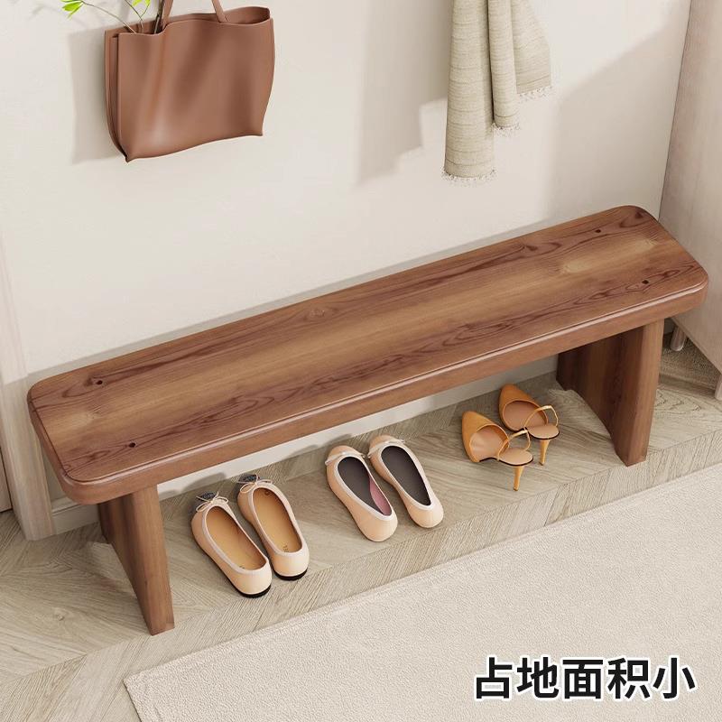 换鞋凳家用入门玄质关穿鞋凳简约木户凳火风烧长条复古门口佐致(