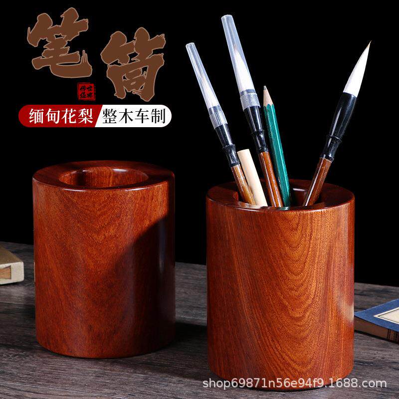 然YJMT2021木圆形筒木质防霉家用实天筷笼筷子筒木时尚办公笔摆件