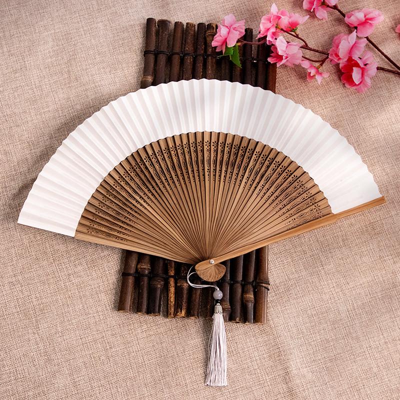 古典扇素面白纸扇工艺折扇写字绘画空白宣纸扇双面工艺扇大漆新品