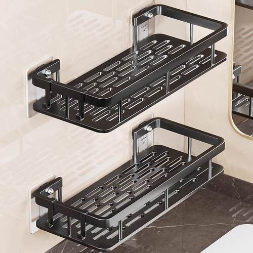 Wall-mounted bathroom storage rack, no drilling required, mu