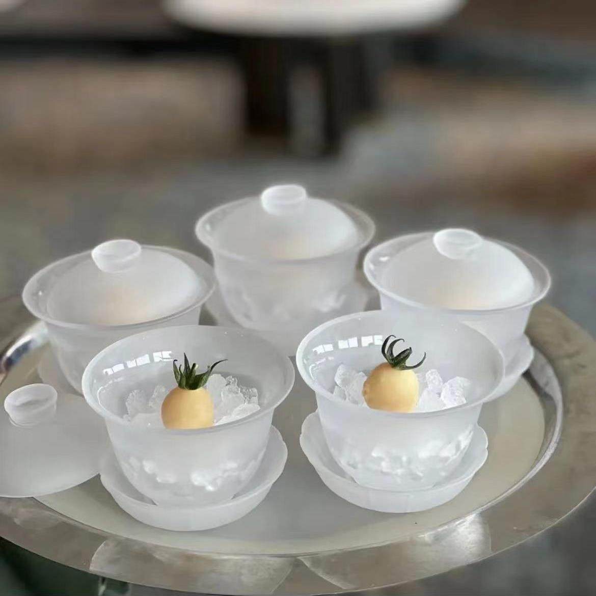 透明磨砂玻璃盖碗创意甜品碟法餐新中式甜品位上餐具盘子味碟冷菜,餐饮具,碟,淘宝优惠券,粉丝福利购,淘宝优惠卷