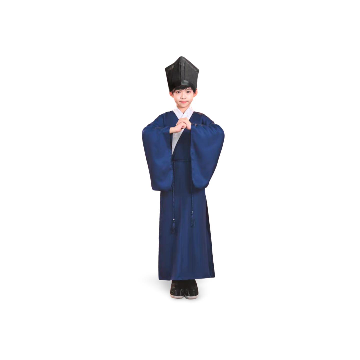 汉服男童宋制圆领袍儿童古装宋代襕衫书生苏东坡苏轼朗诵国学演出