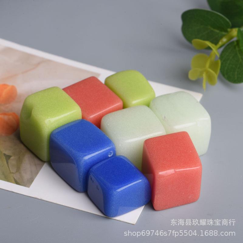 天然莹光石方块 鱼缸花盆装饰用品 小石子水晶碎石